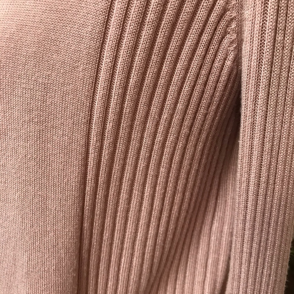 🫶 Philosophy Ribbed Trim Lightweight Blush Pink Open Front Cardigan Small - Picture 6 of 8